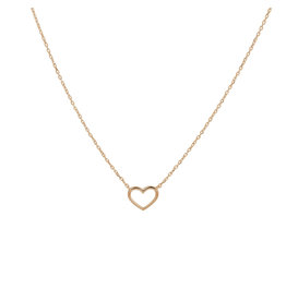 Blinckers Jewelry Huiscollectie BJ 4401254 collier 14k rosé goud met hartje verstelbaar van 40 to 44 cm