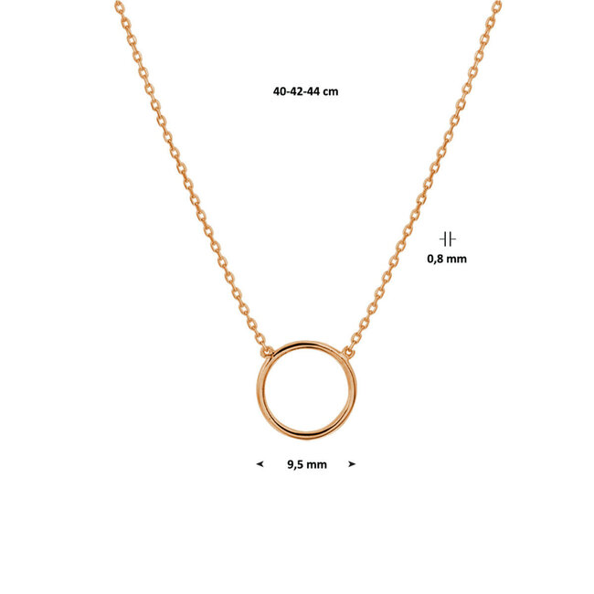 Blinckers Jewellery Huiscollectie BJ Collier 44.01257 14k Roségoud Cirkel 0,8mm 40-44 cm