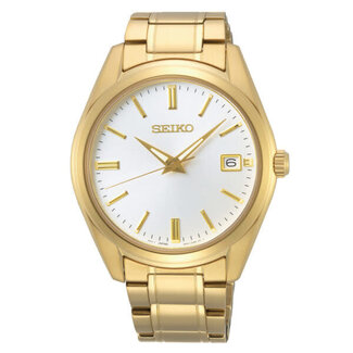 Seiko Seiko Horloge SUR314P1 Staal met Geelgouden Plating Quartz en Saffierglas 100m Waterdicht 40mm