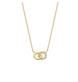 Blush Blush 3126YZI collier14k  goud dames met twee rondjes waarvvan 1 bezet met zirkonia