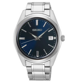 Seiko Seiko SUR309P1 horloge heren staal met blauwe sunray wijzeplaat en stalen accenten uitgevoerd met saffierglas