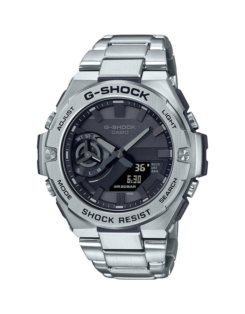 Casio G-Shock CASIO G-Shock GST-B500D-1A1ER horloge heren staal anadigi  met zwarte wijzerplaat