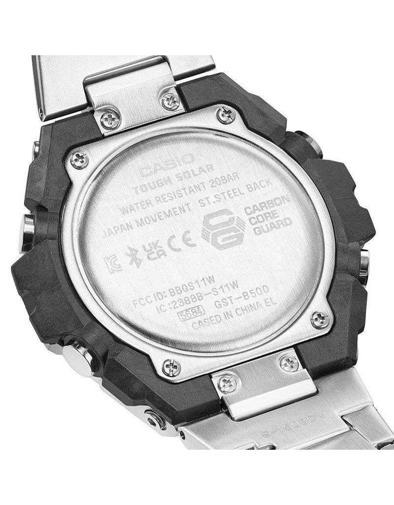 Casio G-Shock CASIO G-Shock GST-B500D-1A1ER horloge heren staal anadigi  met zwarte wijzerplaat