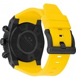 TW Steel TW Steel Horloge Heren ACE414 Diver Collection met Zwart Plating en Gele Siliconen Horlogeband 44mm