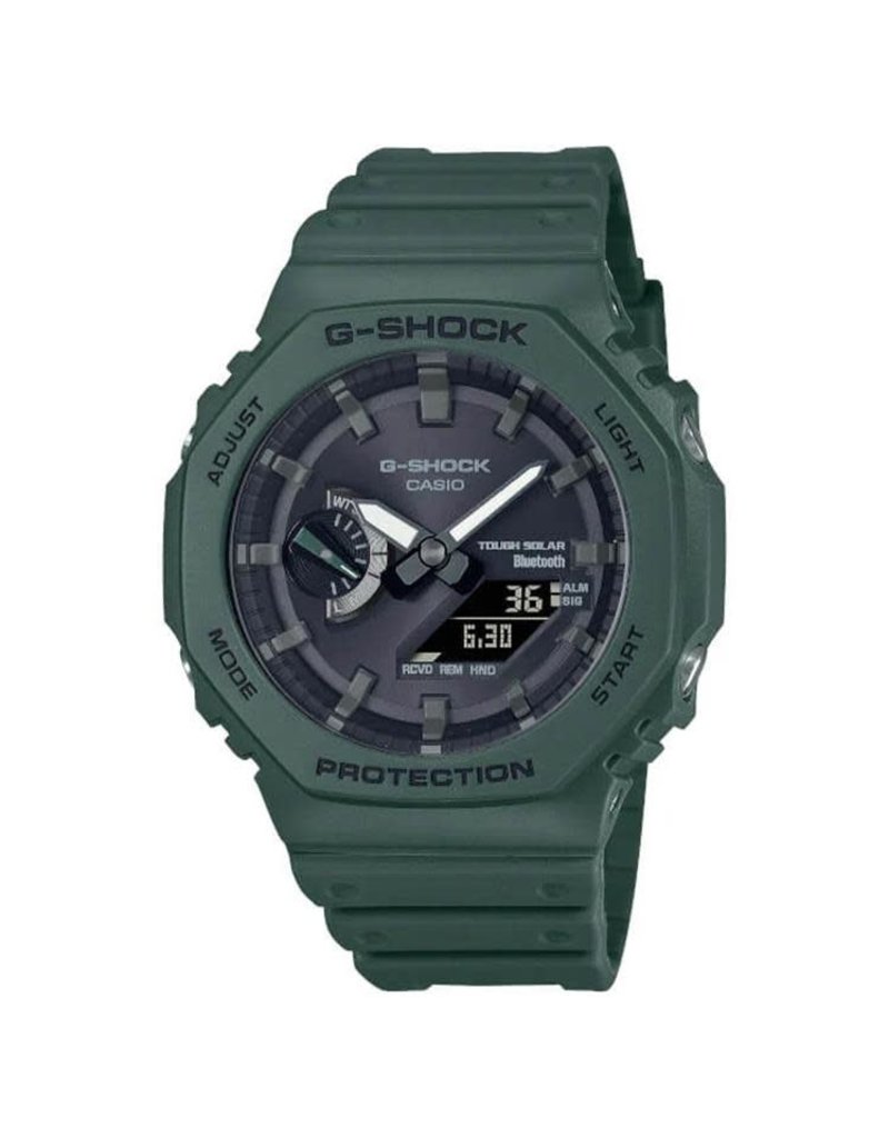 Casio-G Shock Casio GA-B2100-3AER horloge uni Anadigi in groen met zwarte wijzerplaat