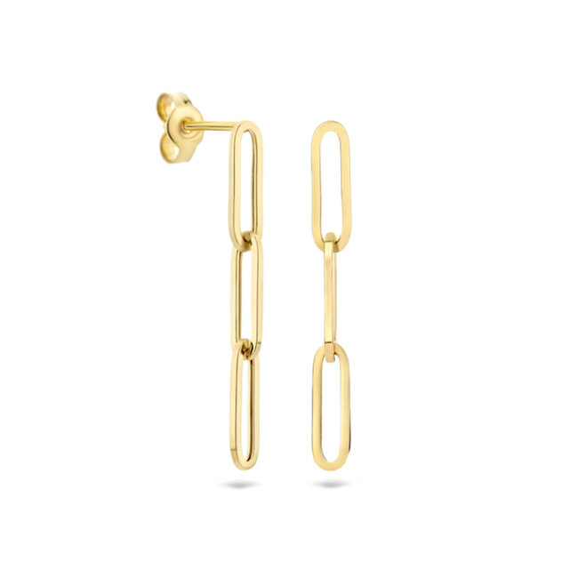 Blush Blush Oorbellen 7276YGO 14k Geelgoud met Drie Closed Forever Schakels