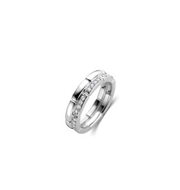 Ti Sento Milano Ti Sento Ring 12271ZI/56 Ring zilver met halve ring in zirkonia's