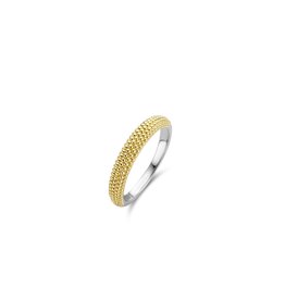 Ti Sento Milano Ti Sento ring 12276SY/54 zilver goldplated met bolletjes detail