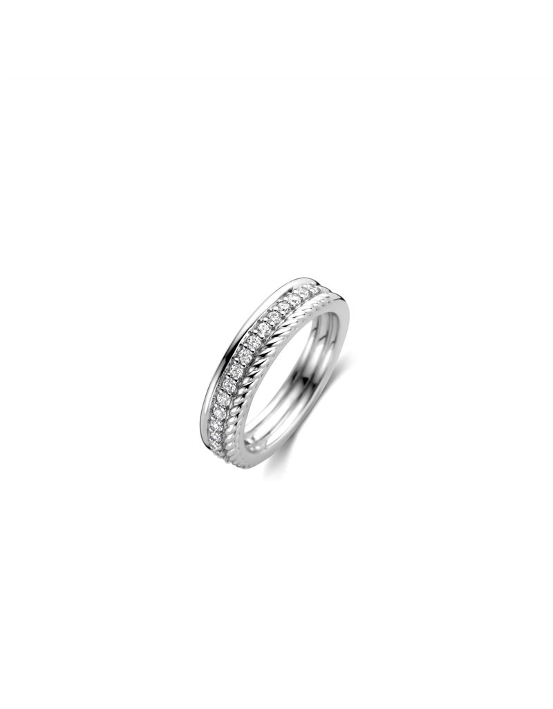 Ti Sento Milano Ti Sento Ring 12282ZI/56 zilver met 3 verschillende designs en zirkonia's