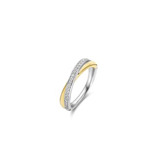 Ti Sento Milano Ti Sento Ring 1953ZY/54 Zilver 14k Geelgouden Plating met Zirkonia