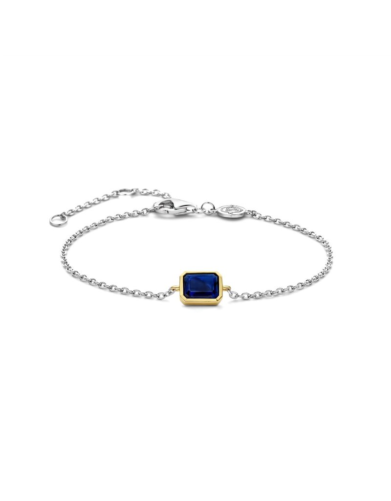 Ti Sento Milano Ti Sento Armband 23003BY Zilver met blauwe steen in goldplated zetting