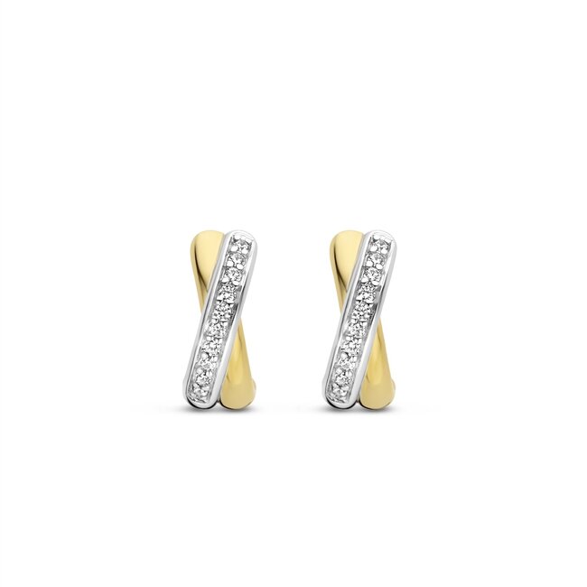 Ti Sento Milano Ti Sento Oorbellen 7667ZY Half verguld met zirkonia's