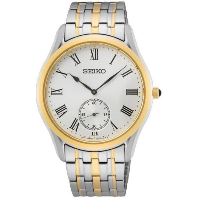 Seiko Seiko Horloge SRK048P1 Staal Bi-color met Geelgouden Plating Quartz 50m Waterdicht 39mm