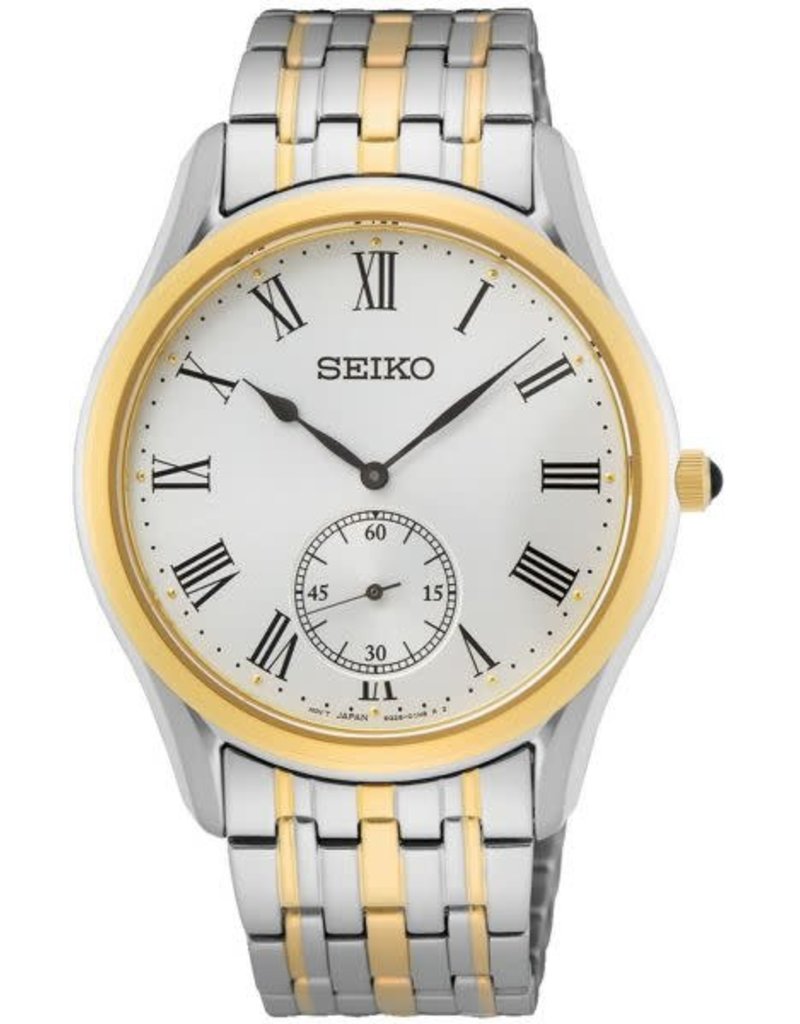 Seiko Seiko SRK048P1 horloge heren staal bi-color geelgoud vintage witte wijzerplaat met Romeinse cijfers