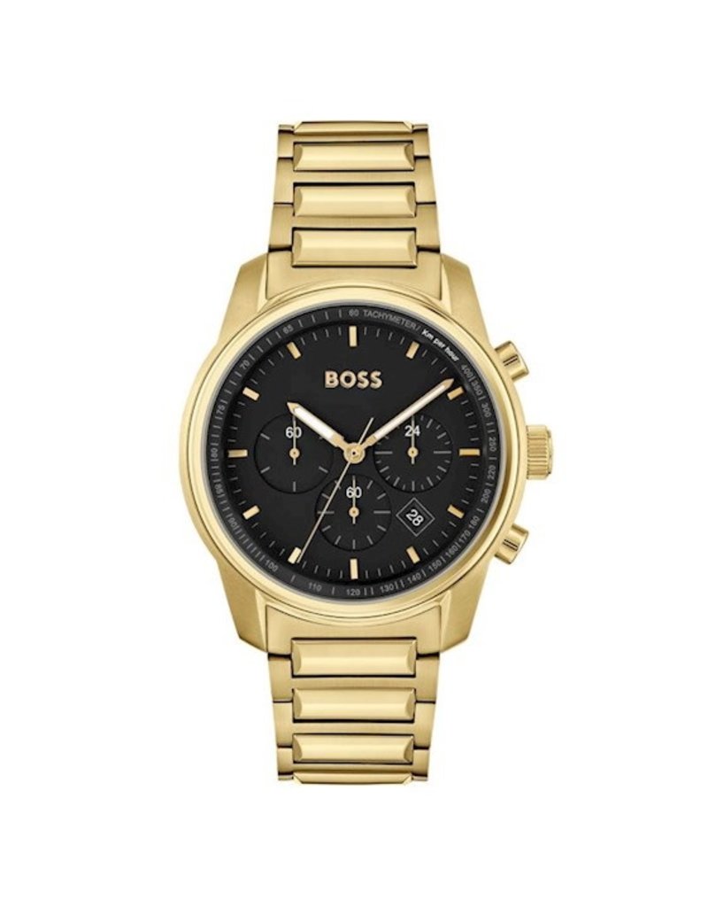 BOSS BOSS Horloge Heren HB1514006 Staal Goudkleurig Chronograaf met Zwarte Wijzerplaat