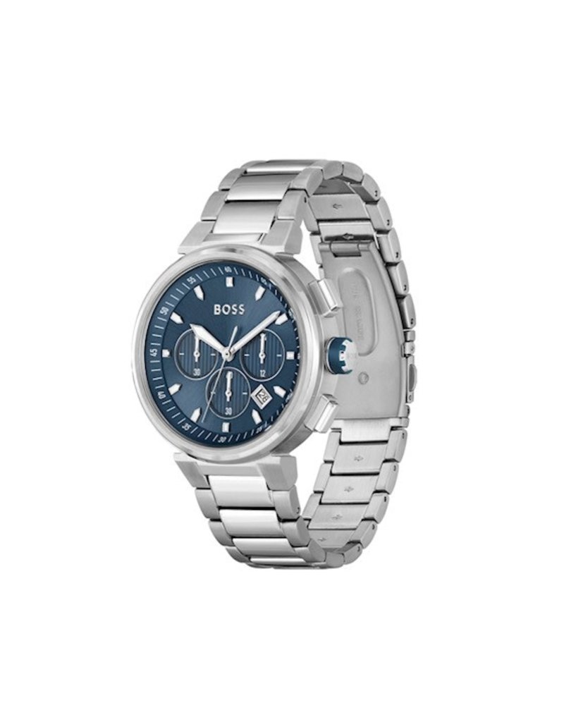 BOSS BOSS Horloge Heren HB1513999 Staal Chronograaf met Blauwe Wijzerplaat