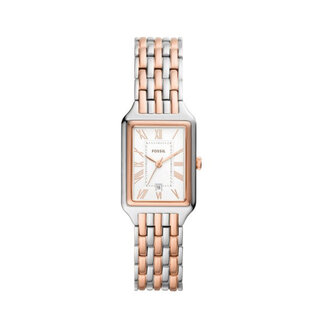 Fossil Fossil Horloge ES5222 Staal Bi-color Roségouden Plating Quartz Rechthoekige Kast