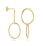 Blinckers Jewelry Huiscollectie BJ 4026109 oorbellen dames stekers in 14k goud  met twee gouden ringen