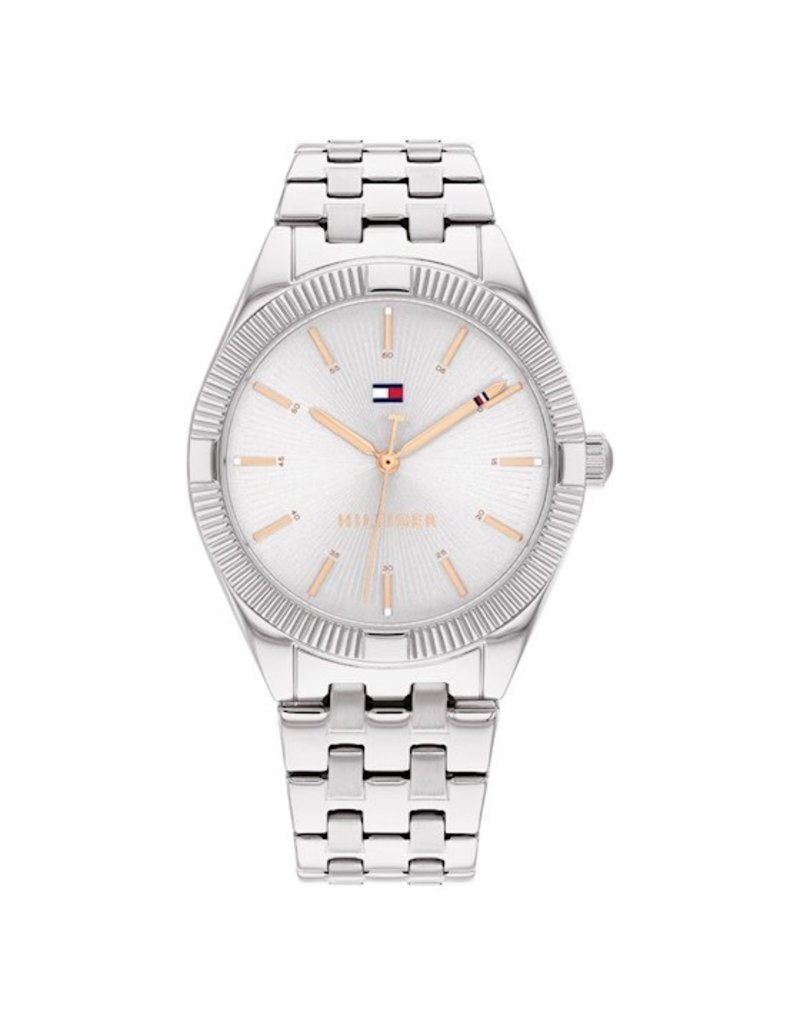 Tommy Hilfiger Tommy Hilfiger TH1782548 horloge dames staal 3 hands vintage white dial met rosé gouden accenten