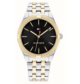 Tommy Hilfiger Tommy Hilfiger Dames Horloge TH1782549 Staal Bi-color Quartz Zwarte Wijzerplaat