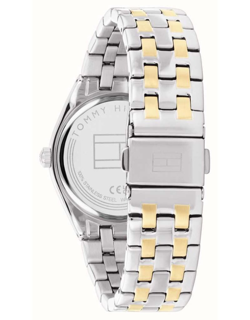 Tommy Hilfiger Tommy Hilfiger Dames Horloge TH1782549 Staal Bi-color Quartz Zwarte Wijzerplaat