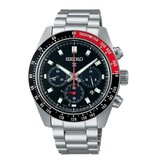 Seiko Seiko SSC915P1 horloge heren Prospex solar 41.4 mm diameter chronograaf in staal met zwarte wijzerplaat en Zwart/rode tachymeter