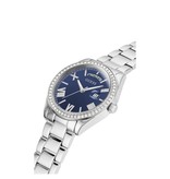 Guess Guess Dames Horloge GE0307L1 Staal Quartz met Blauwe Wijzerplaat en Zirkonia 39mm