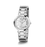 Guess Guess Dames Horloge GW0470L1 Staal Quartz met Zilverkleurige Wijzerplaat en Zirkonia 39mm