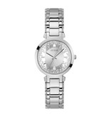 Guess Guess Dames Horloge GW0470L1 Staal Quartz met Zilverkleurige Wijzerplaat en Zirkonia 39mm