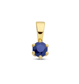 Blinckers Jewelry Huiscollectie BJ 40.28274 hanger geboortesteen september blauwe saffier voor collier in 14 k geelgoud exclusief collier