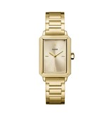 Cluse Cluse CW11507 horloge dames staal rectangular met sunray gouden wijzerplaat en gouden markers