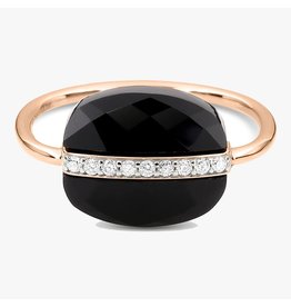 Morganne Bello Morganne Bello Ring FR11PA115/56 18k Roségoud Black Onix met Diamant Maat 56