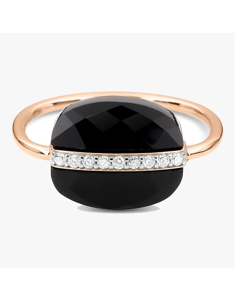 Morganne Bello Morganne Bello Ring FR11PA115/56 18k Roségoud Black Onix met Diamant Maat 56