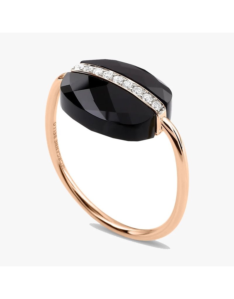 Morganne Bello Morganne Bello Ring FR11PA115/56 18k Roségoud Black Onix met Diamant Maat 56