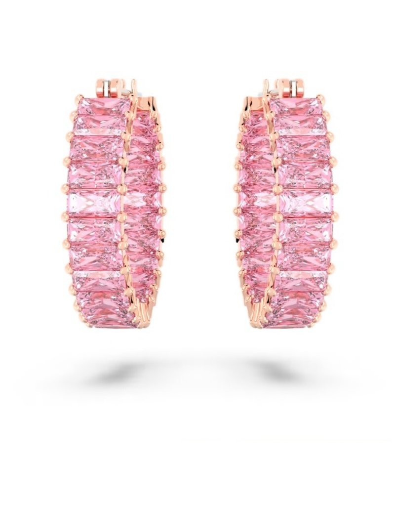 Swarovski Swarovski 5657726 oorbellen creool in swarovski metal rose gold plated met roze swarovski baquettes