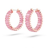 Swarovski Swarovski 5657726 oorbellen creool in swarovski metal rose gold plated met roze swarovski baquettes