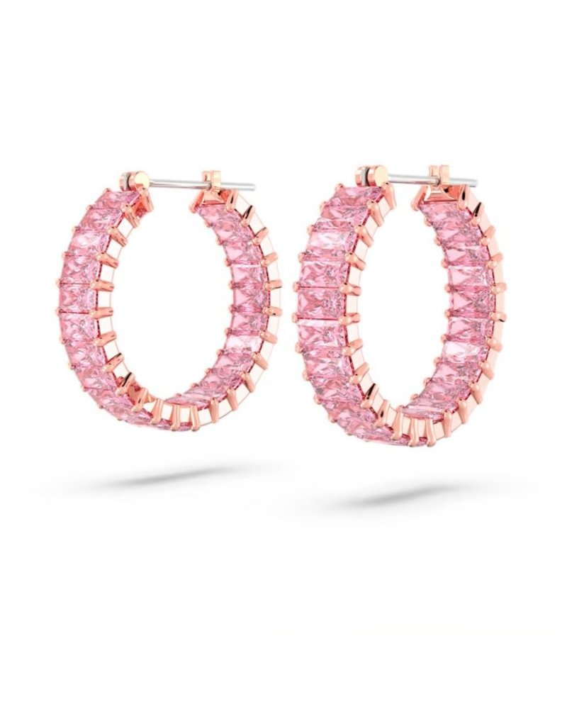 Swarovski Swarovski 5657726 oorbellen creool in swarovski metal rose gold plated met roze swarovski baquettes