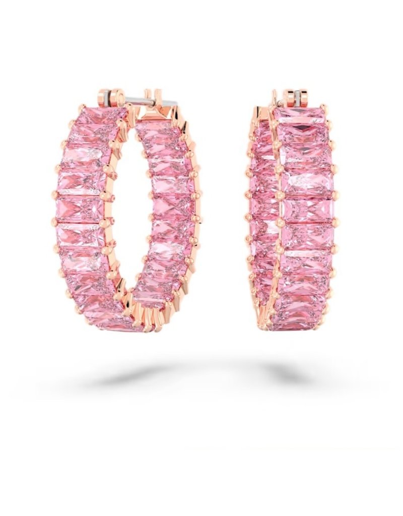 Swarovski Swarovski 5657726 oorbellen creool in swarovski metal rose gold plated met roze swarovski baquettes