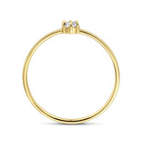 Blinckers Jewelry Huiscollectie BJ 402608 ring dames in 14k goud met natuursteen Wit Topaas 0.135 CT  3 mm in maat 17 (geboorte steen april)