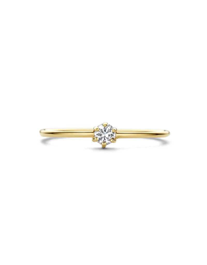 Blinckers Jewelry Huiscollectie BJ 402608 ring dames in 14k goud met natuursteen Wit Topaas 0.135 CT  3 mm in maat 17 (geboorte steen april)