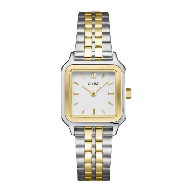 Cluse Cluse Horloge CW11801 Staal Bi-color Gracieuse Petite Quartz Vierkant