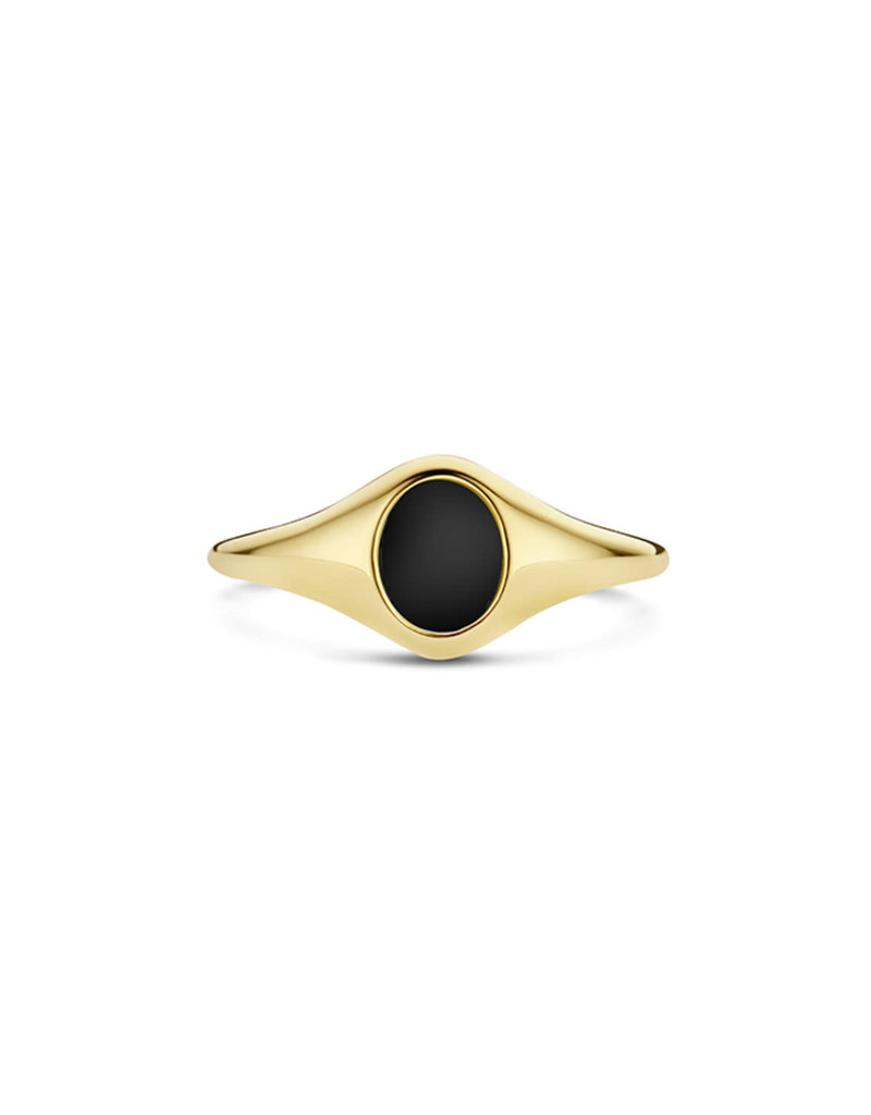 Blush Blush Ring 1219YON/5414k Geelgoud Zwarte Onyx Maat 54