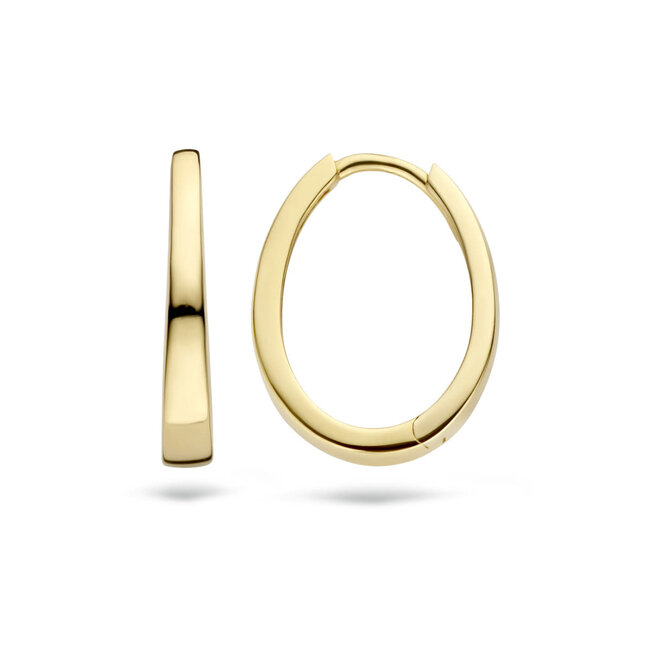 Blush Blush Oorbellen 7278YGO Oorringen 14kr Geelgoud Ovaal Glad 2.8mm x 16.6mm