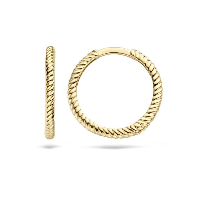 Blush Blush Oorbellen 7286YGO Oorringen 14k Geelgoud met Gedraait Motief 16mm