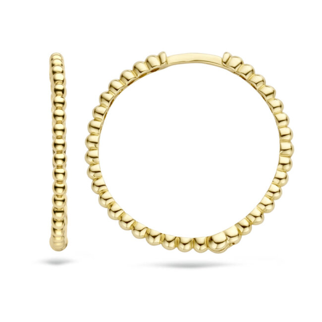 Blush Blush Oorbellen 7291YGO Oorringen 14kr Geelgoud metBbolletjes Motief 20mm doorsnede