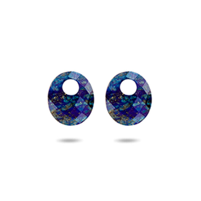 Blush Blush Oorbedels 800LAPM Klein Blauw Lapis Ovaal 10mm x 12mm