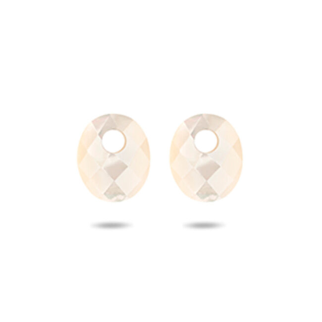 Blush Blush Oorbedels 800MOPM Klein Mother Of Pearl Ovaal 10mm x 12mm