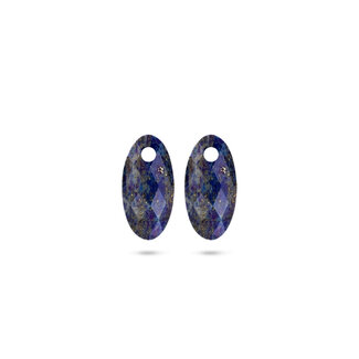 Blush Blush Oorbedels 820LAPL Groot Blauw Lapis Ovaal 15mm x 30mm
