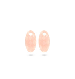 Blush Blush Oorbedels 820PIQL Groot Rose Quartz Ovaal