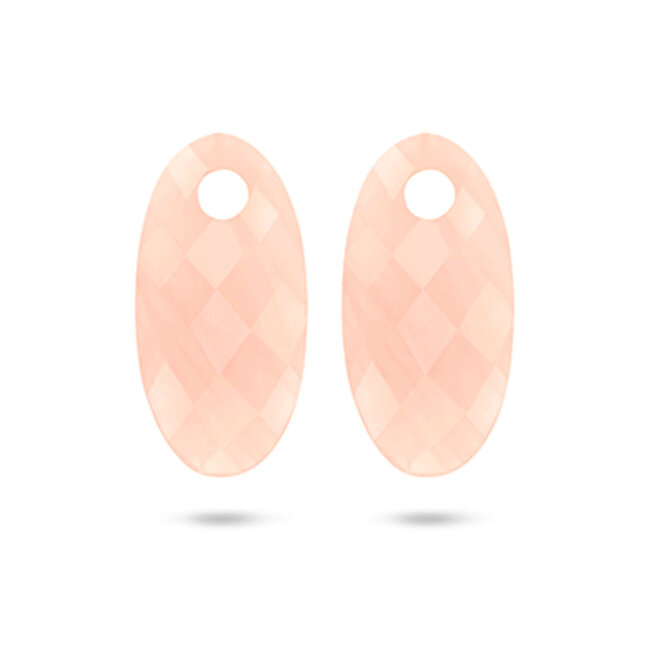 Blush Blush Oorbedels 820PIQL Groot Rose Quartz Ovaal 15mm x 30mm